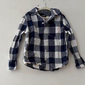 OshKosh B'gosh Navy and White Plaid Kids Shirt